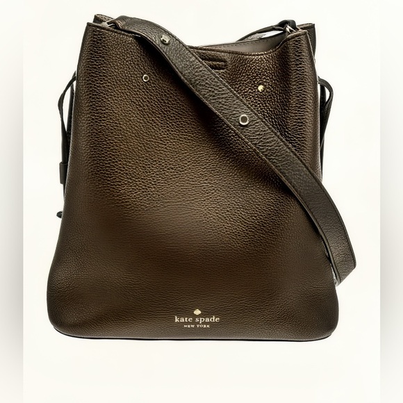 Kate Spade New York Black Leather Crossbody/Bucket Bag – Adjustable Strap - Picture 2 of 11